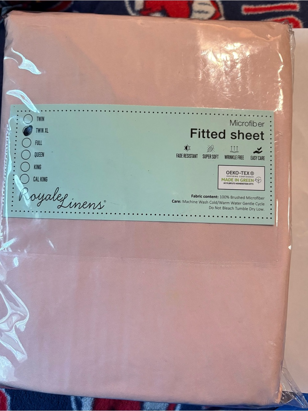 Pink Microfiber Fitted Sheet - Twin XL college- dorm